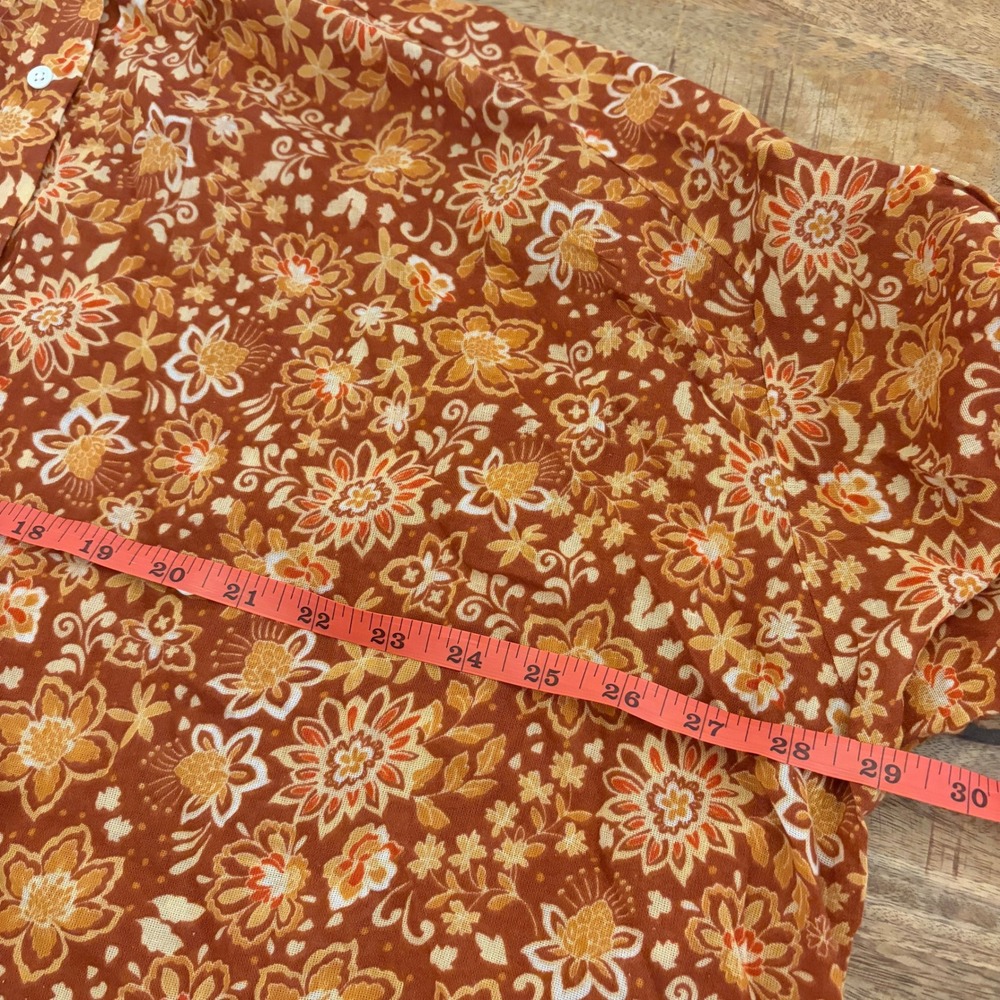 Sundry Rust Floral Button-Front Blouse - Picture 8 of 9